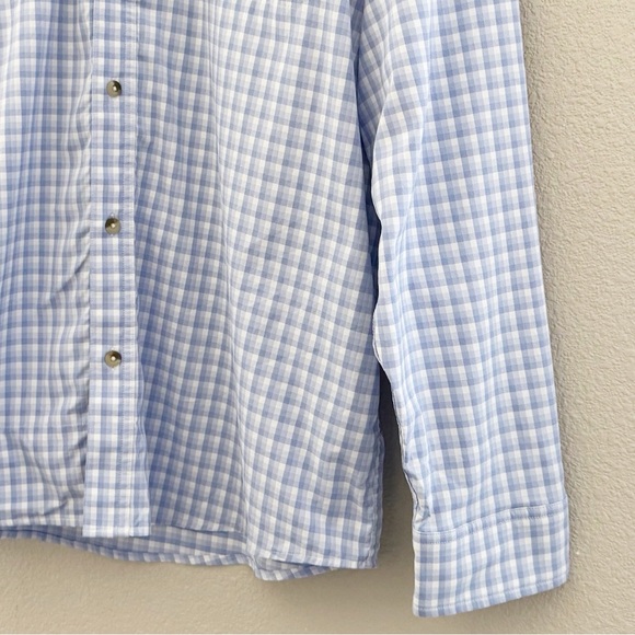 Poncho Original Shirt Mens Large Plaid Blue Outdoor Fishing Casual Utility Tech - Picture 8 of 12